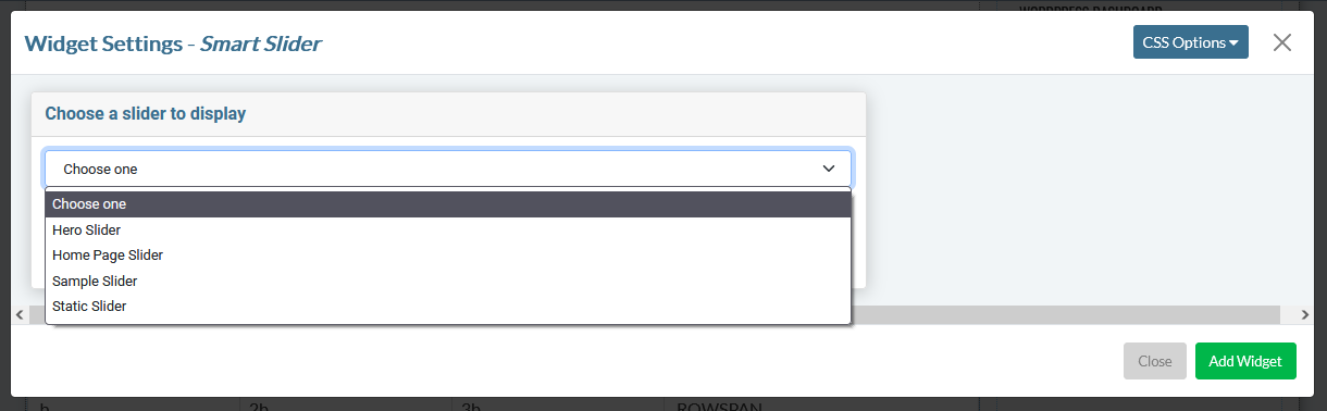 Adding a Smart Slider Widget